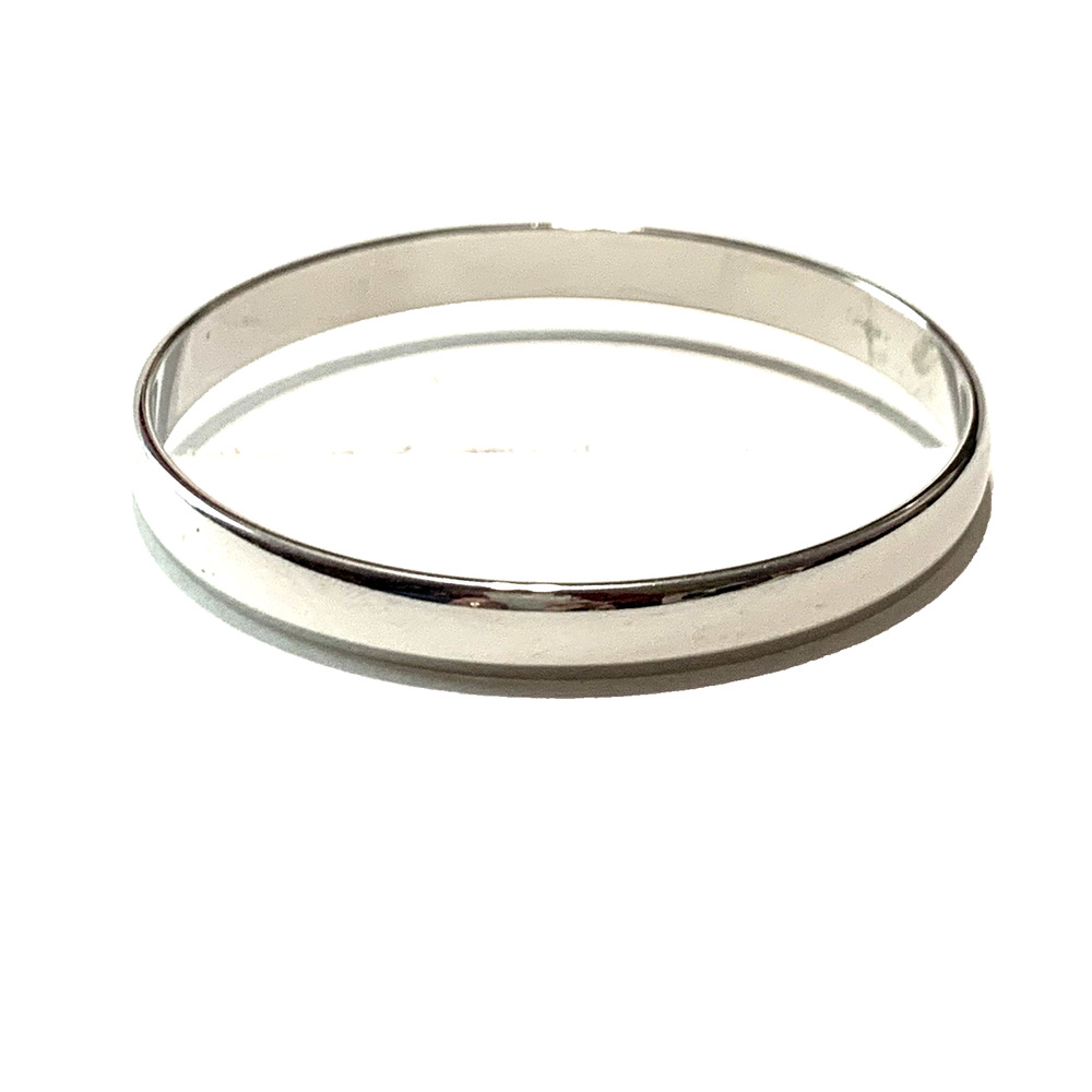 Vintage Monet Bangle Bracelet Polished Silver tone 7 3/4"